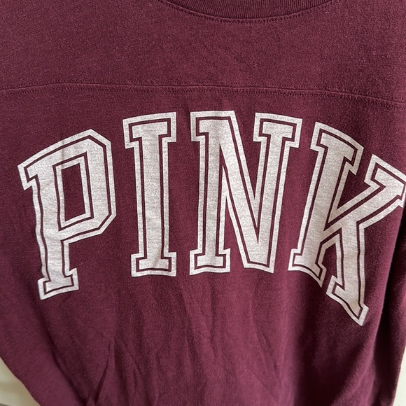 PINK Victoria’s Secret Maroon Logo Tee - Picture 3 of 5